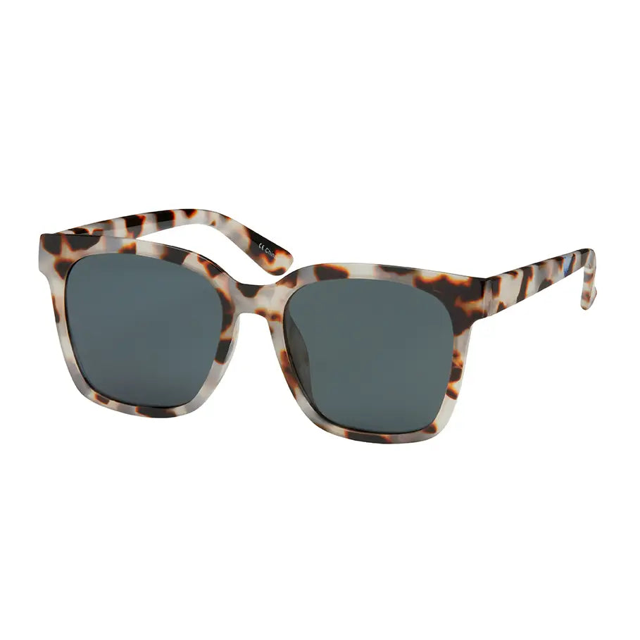 Polarized Square Sunglasses - Light Tortoise with Green Lenses