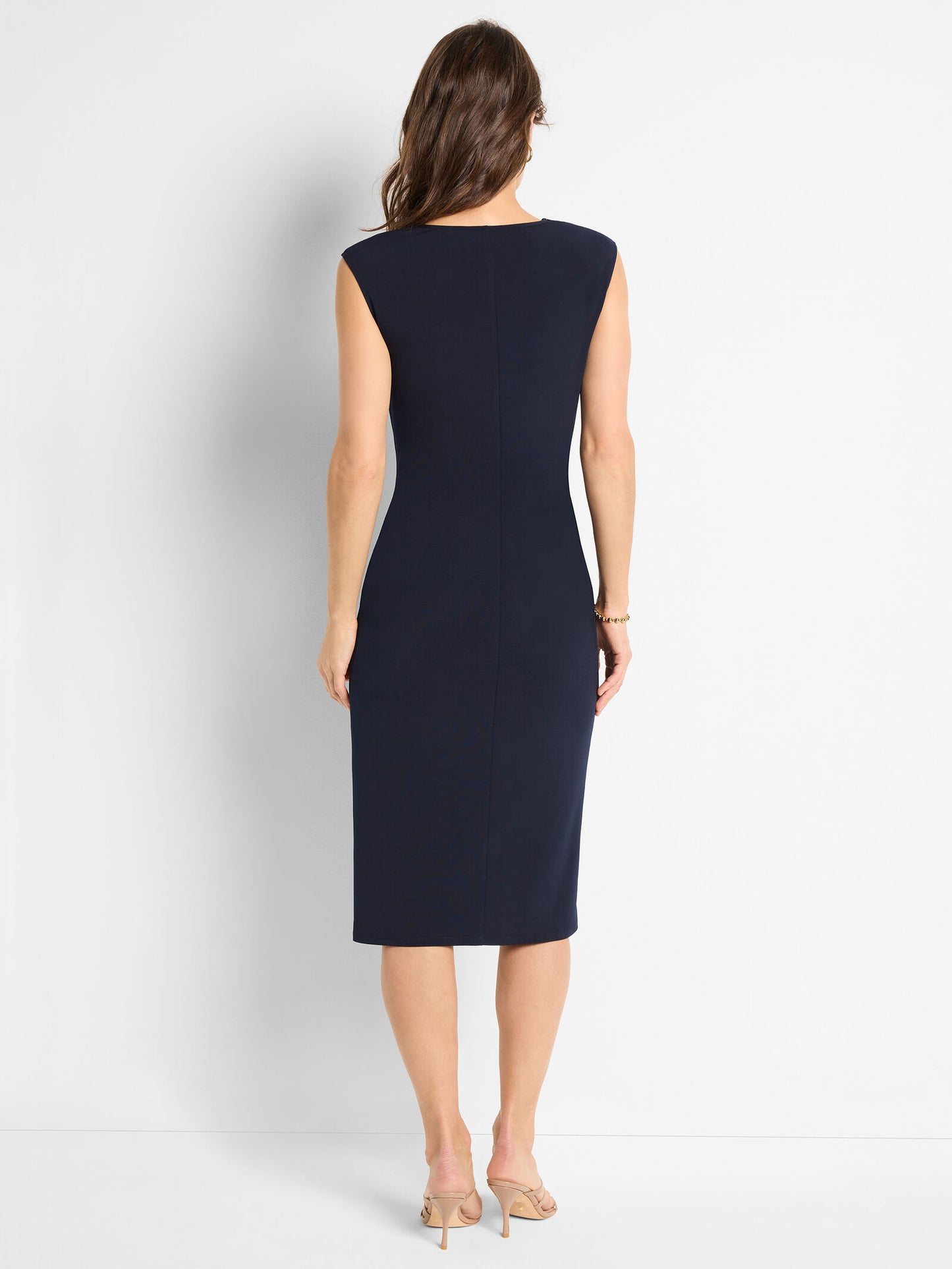 Side Ruch Dress - Dark Indigo