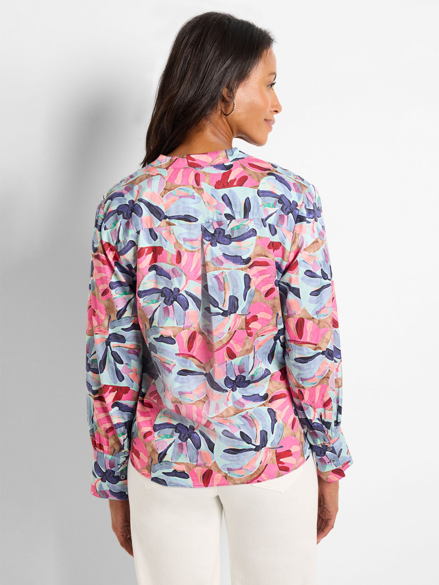 Fireworks Foliage Woven Top - Blue Multi