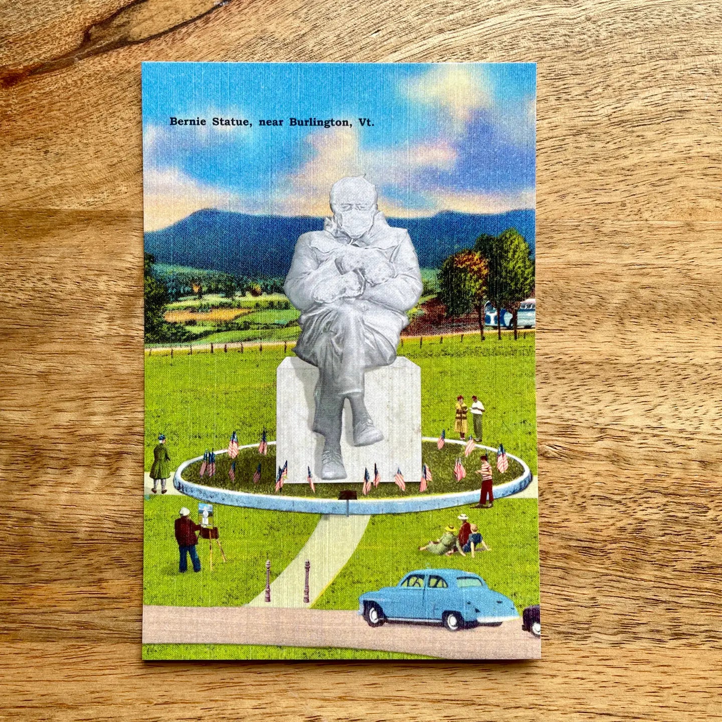 Bernie Sanders Statue Funny Postcard