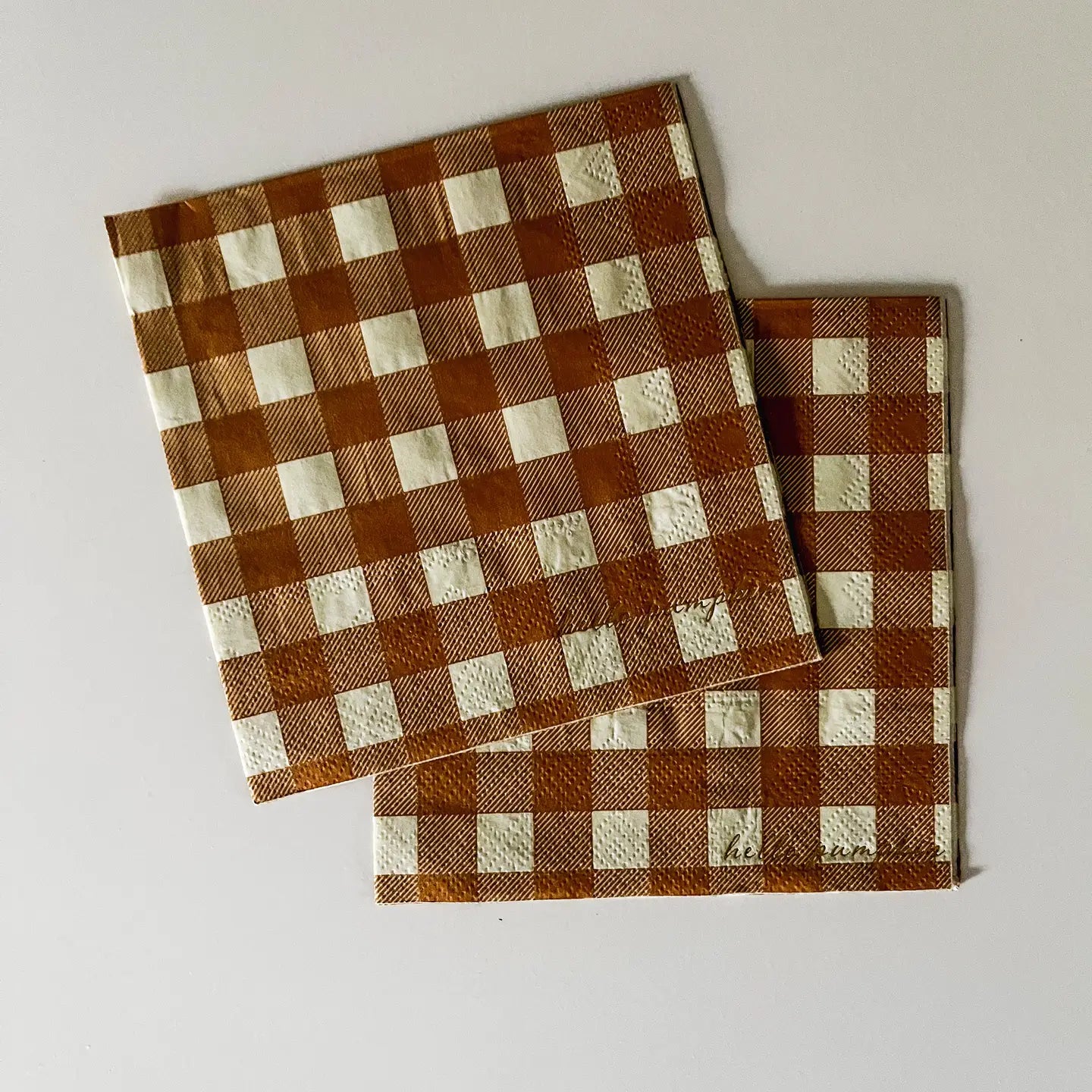 Fall Plaid Paper Cocktail Napkins - Set of 8