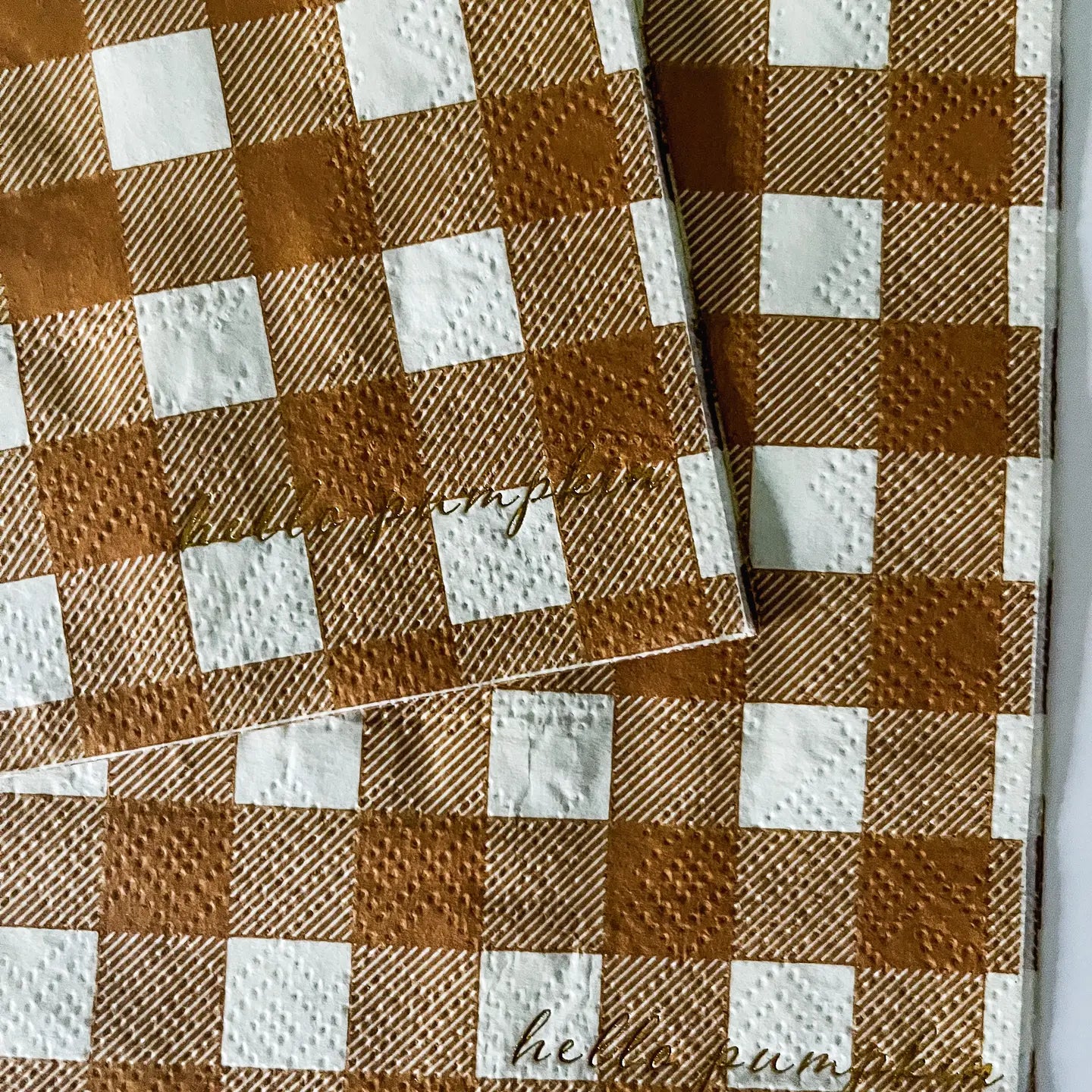 Fall Plaid Paper Cocktail Napkins - Set of 8