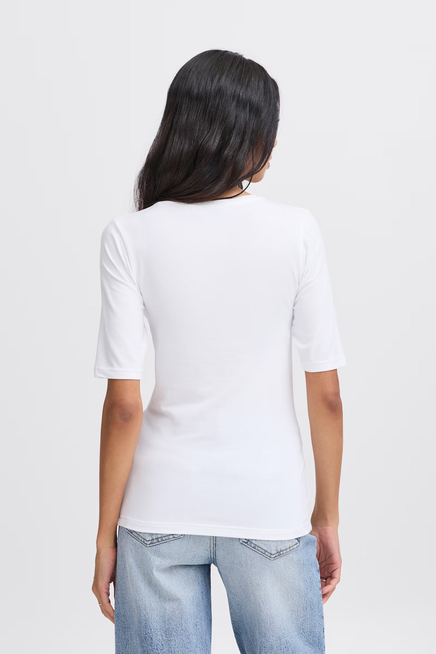 Pamela Elbow Length Tee - White