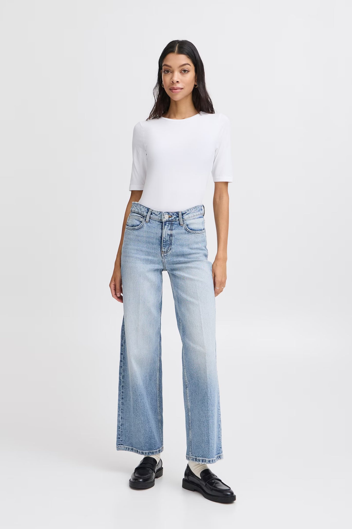 Pamela Elbow Length Tee - White