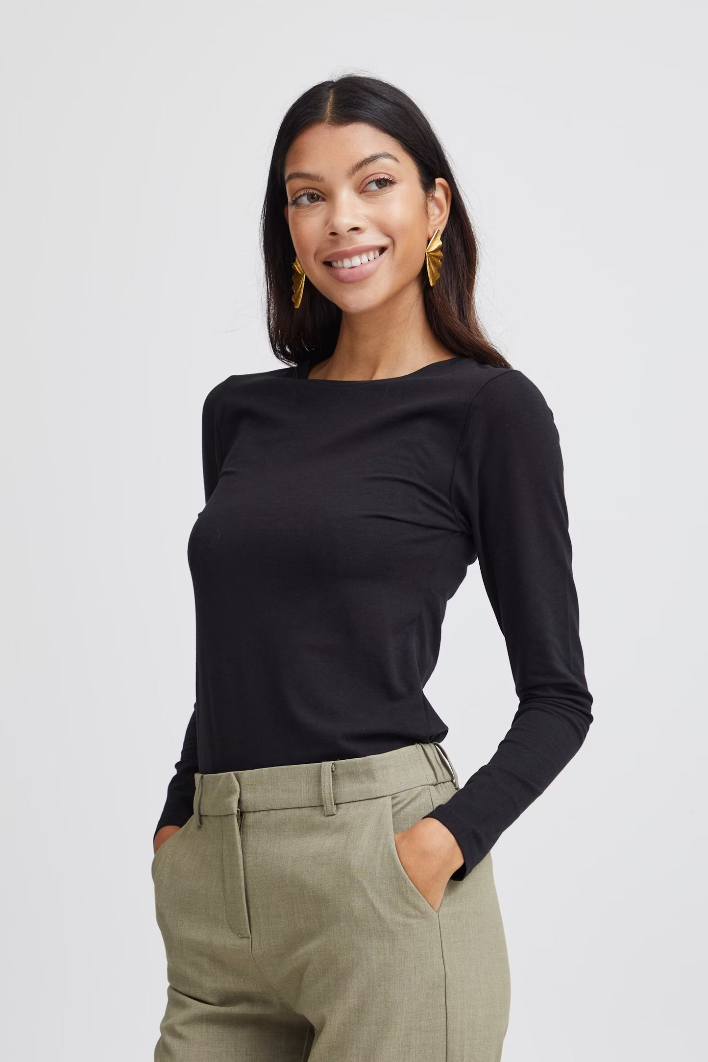 Pamela Long Sleeve Tee - Black