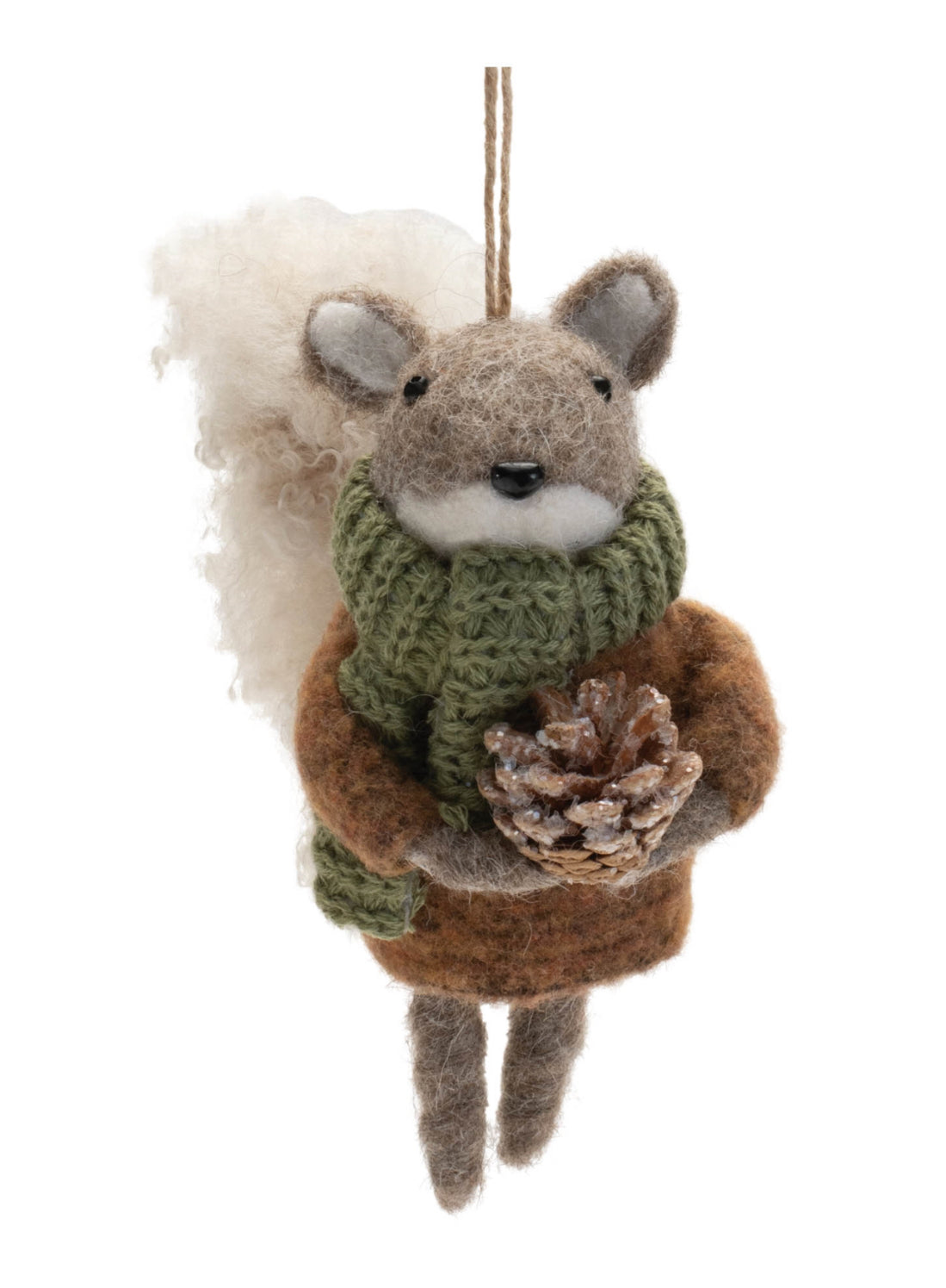 Squirrel with Pinecone Holiday Ornament