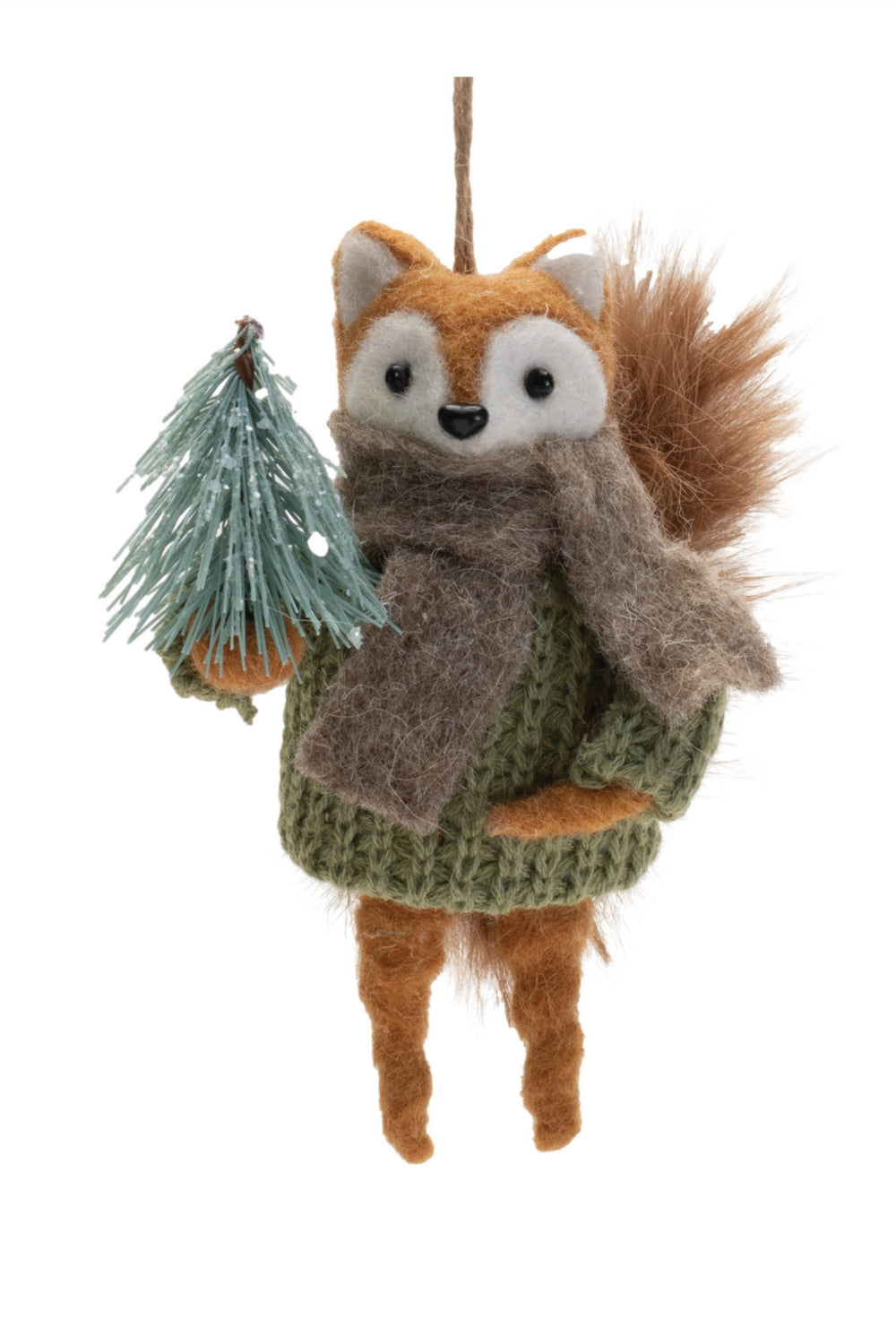 Fox with Tree Holiday Ornament