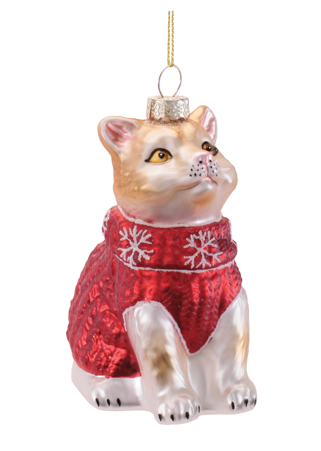 Cat with Sweater Holiday Ornament