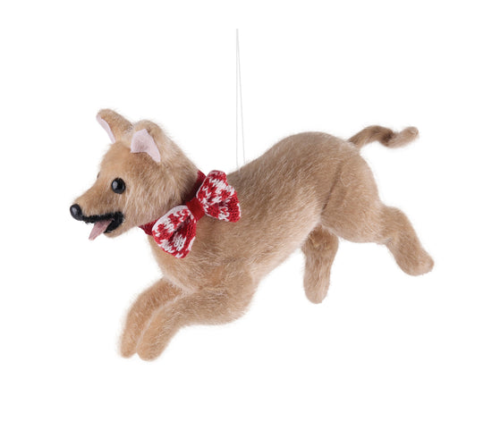 Dog with Bow Holiday Ornament