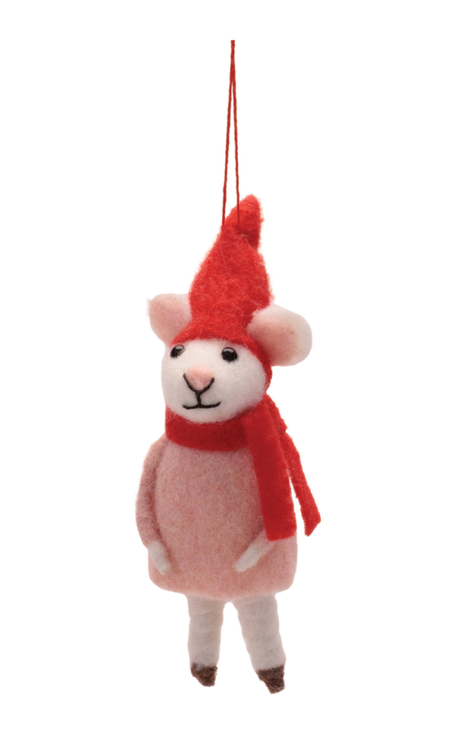 Mouse with Pink Dress Holiday Ornament