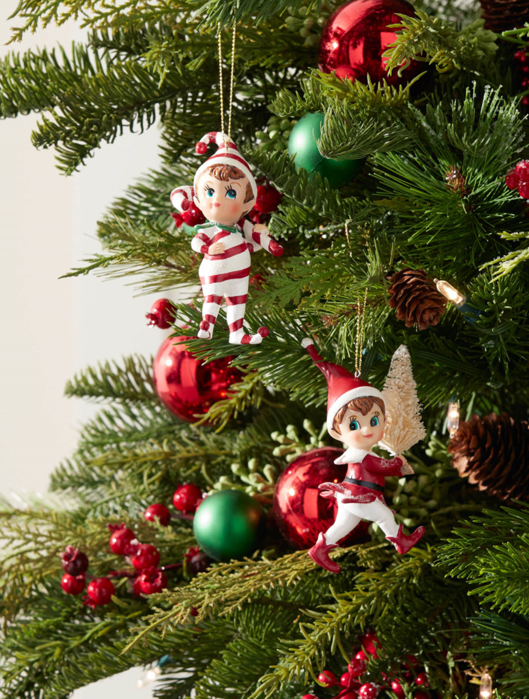 Candy Cane Elf Holiday Ornament