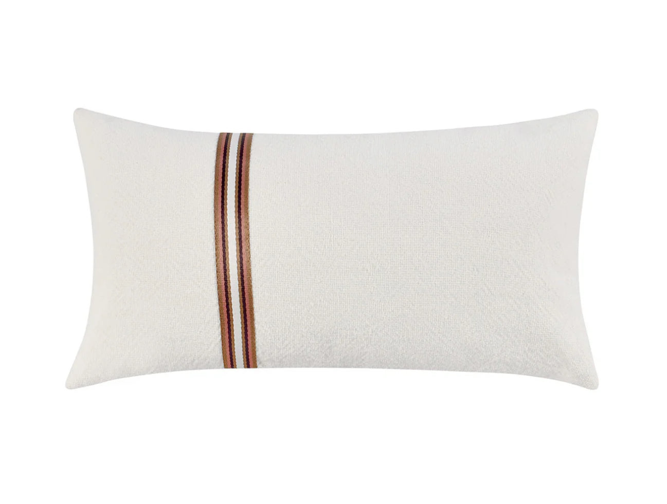 Ralph Lumbar Throw Pillow - Ivory/Sangria Red