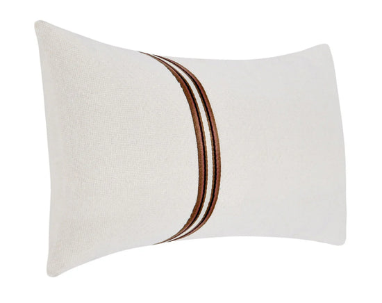 Ralph Lumbar Throw Pillow - Ivory/Sangria Red
