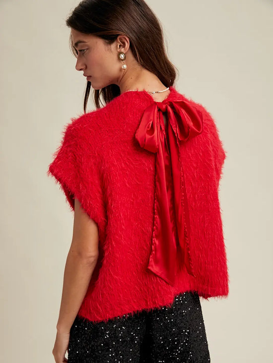 Mohair Sweater Vest - Red
