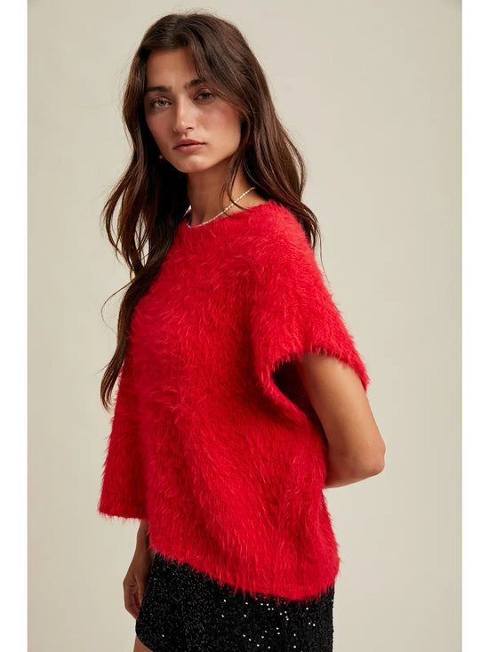 Mohair Sweater Vest - Red