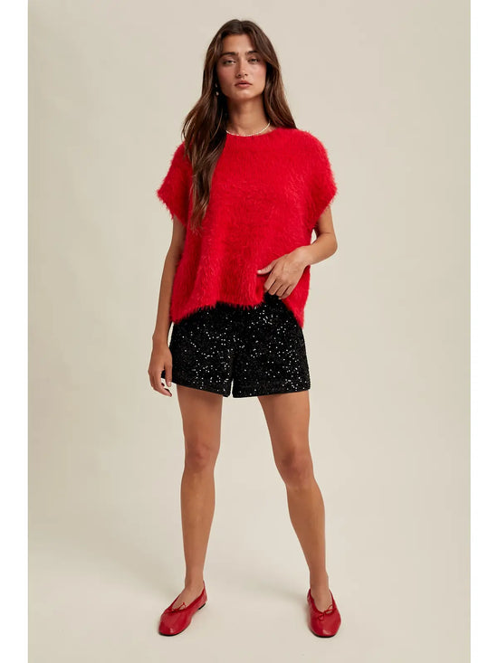 Mohair Sweater Vest - Red