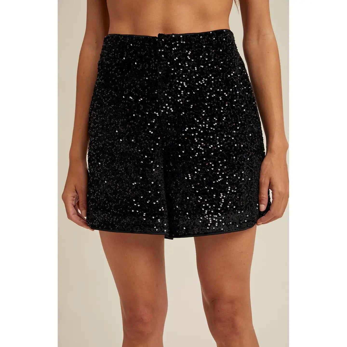 Sequined Shorts - Black