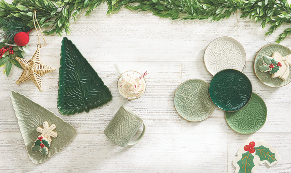 Gold Rimmed Appetizer Plate - Light Green