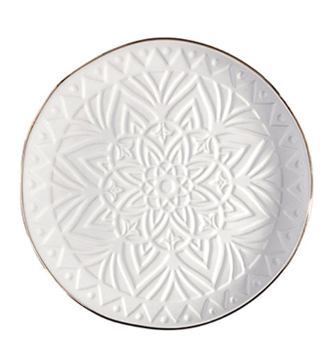 Gold Rimmed Appetizer Plate - White