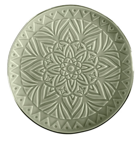 Gold Rimmed Appetizer Plate - Light Green