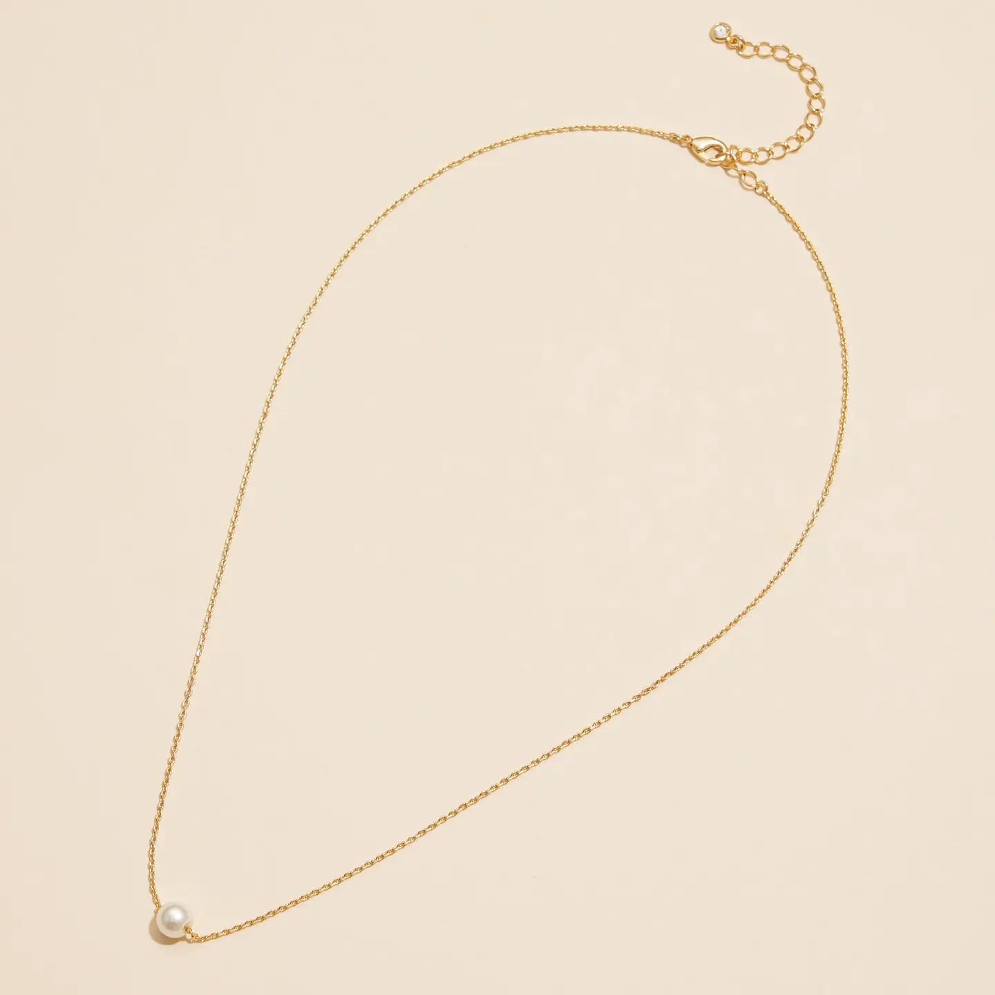 Classic Pearl Charm Necklace - Gold