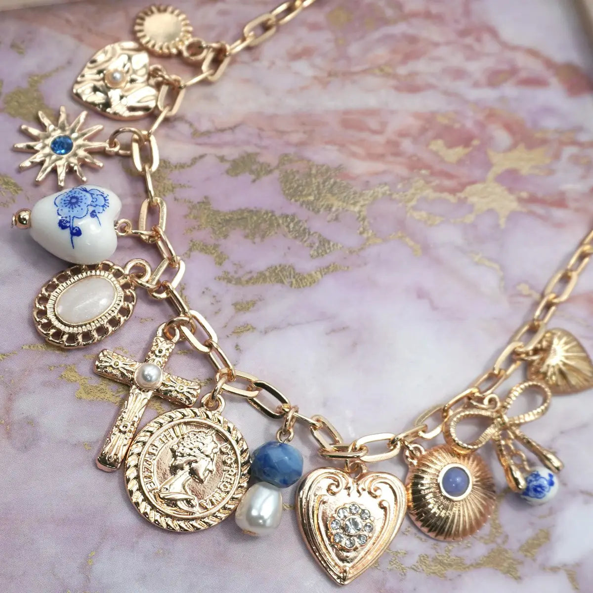 Porcelain Heart Charm Necklace