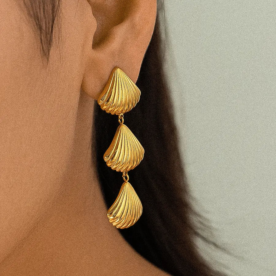 Lydia Layered Shell Drop Earrings