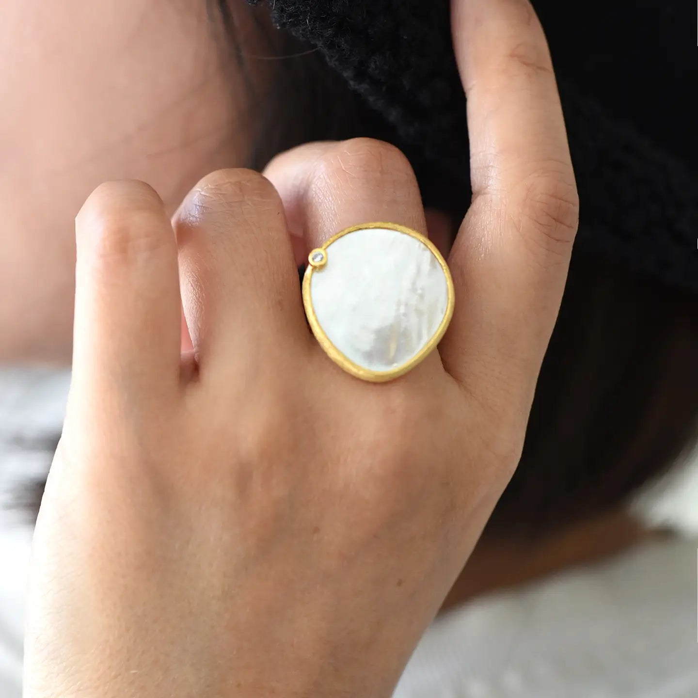 Mother of Pearl Ring - Gold