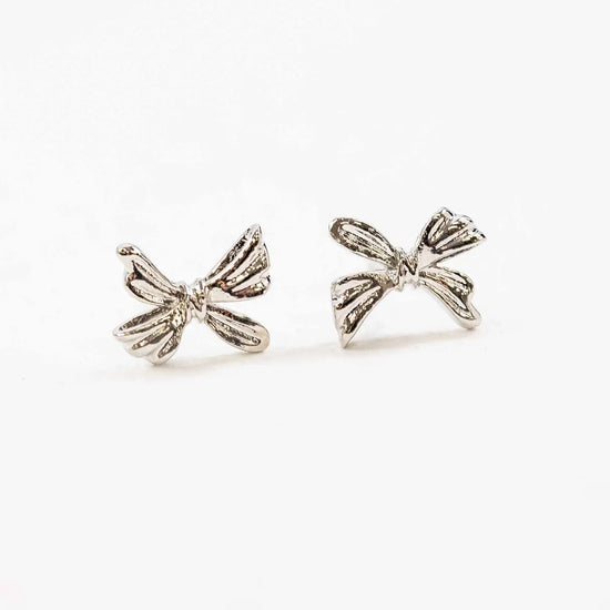 Ample Bow Earrings - Silver
