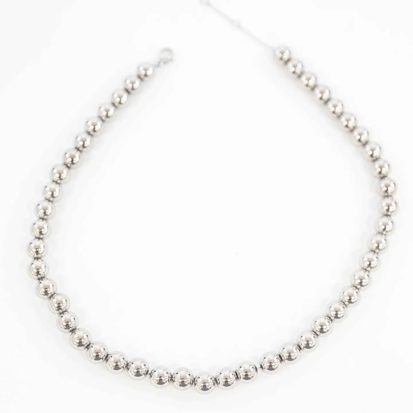 Macro Silver Bead Necklace