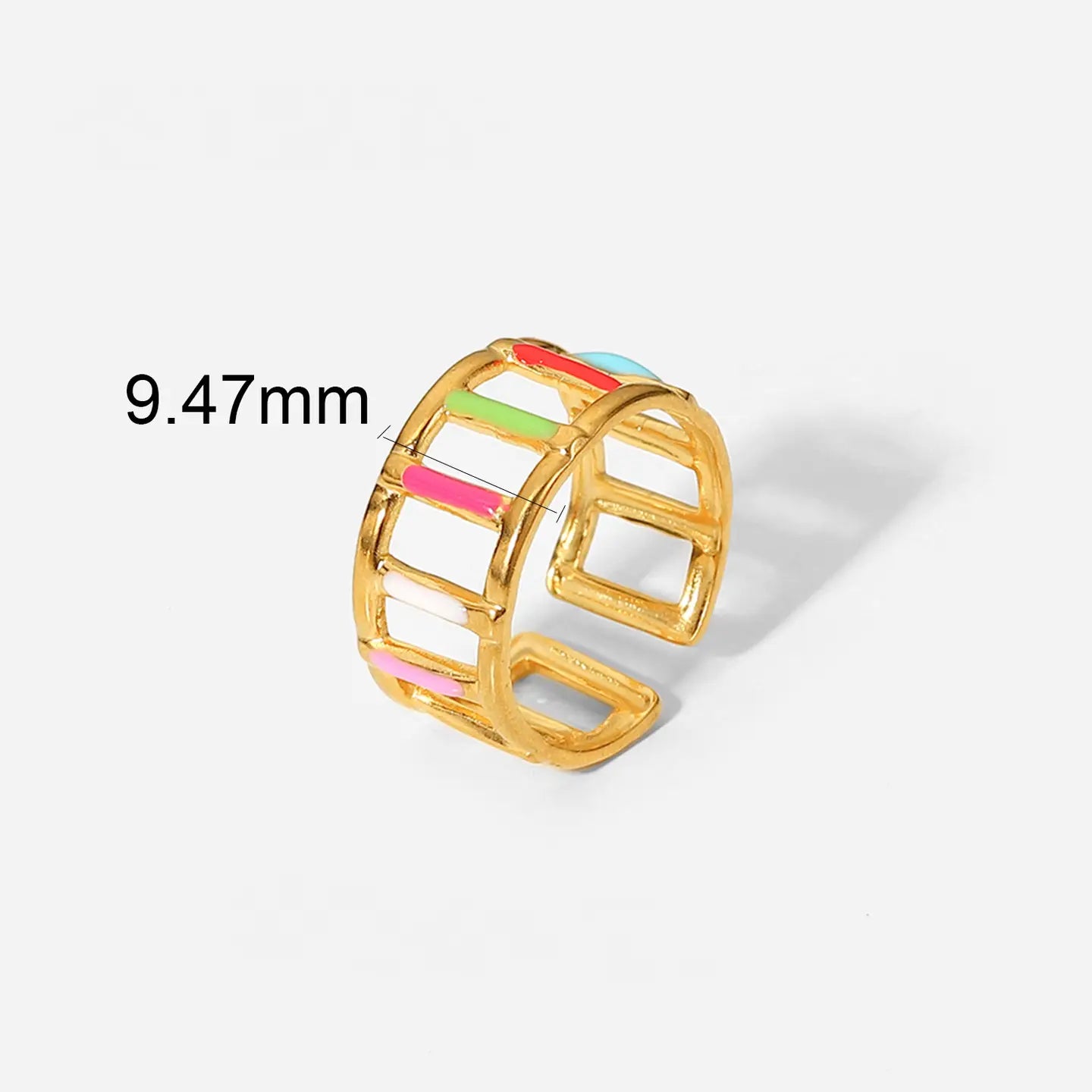 Adjustable Ladder Enameled Ring