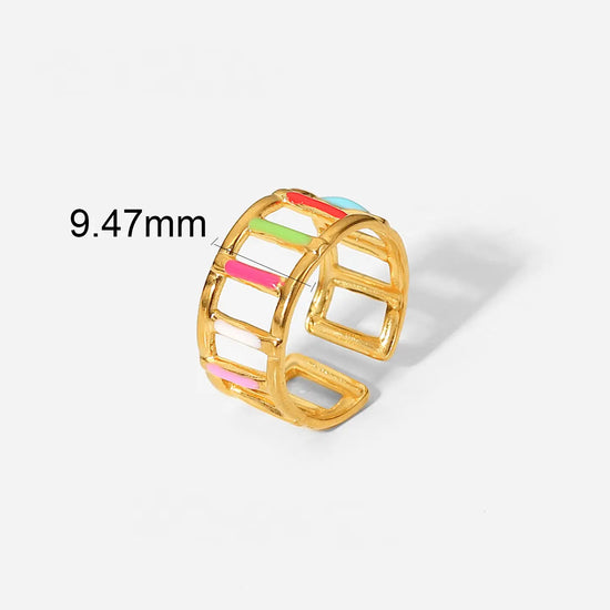 Adjustable Ladder Enameled Ring