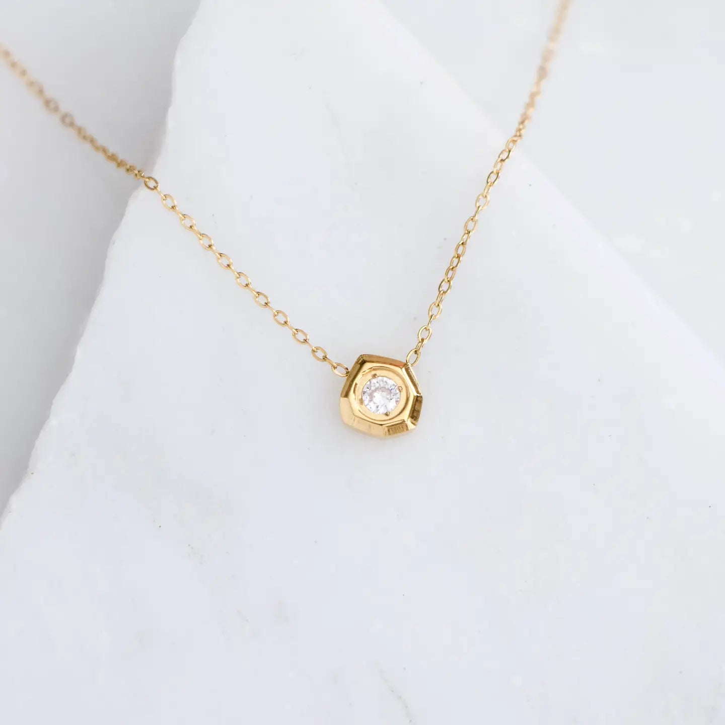 Zircon Geometric Nugget Necklace