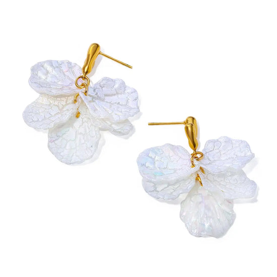 Colorful Heart Shell Petal Earrings