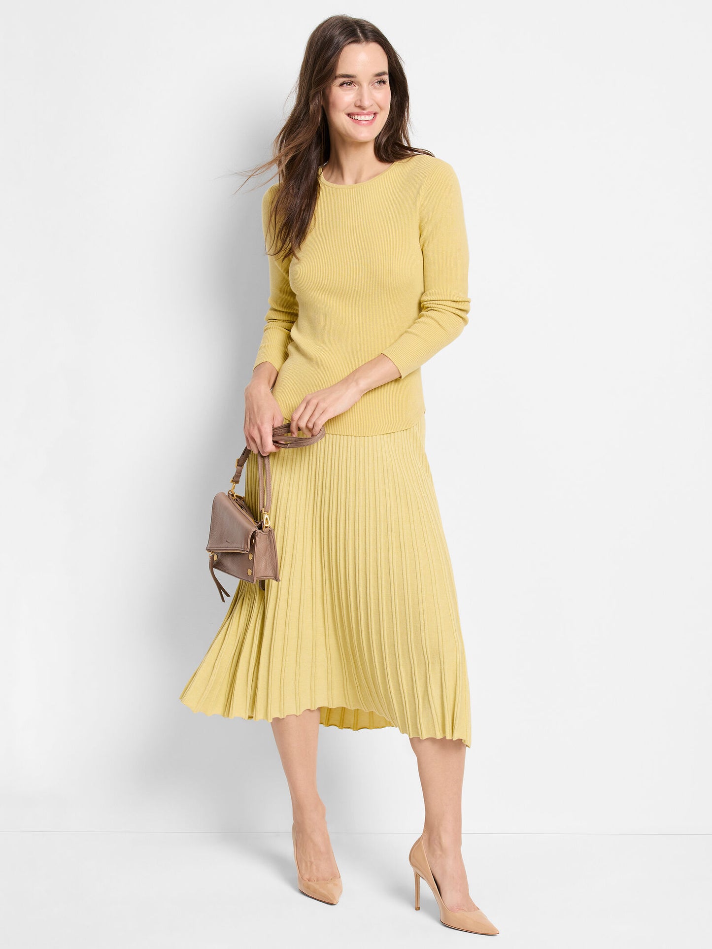 Ribbed Sweater Tee - Lemongrass