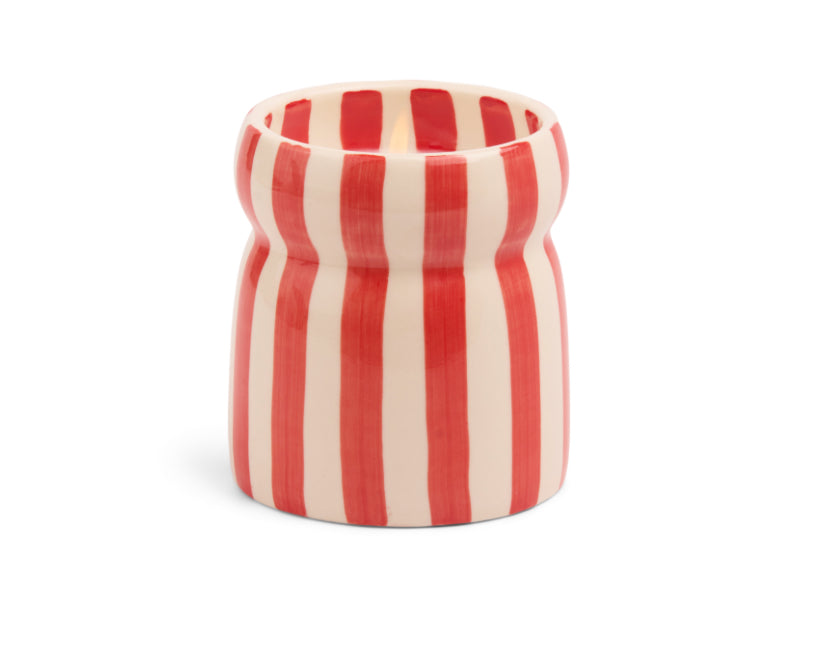 Cabana Hibiscus Bay Candle - Red Stripe