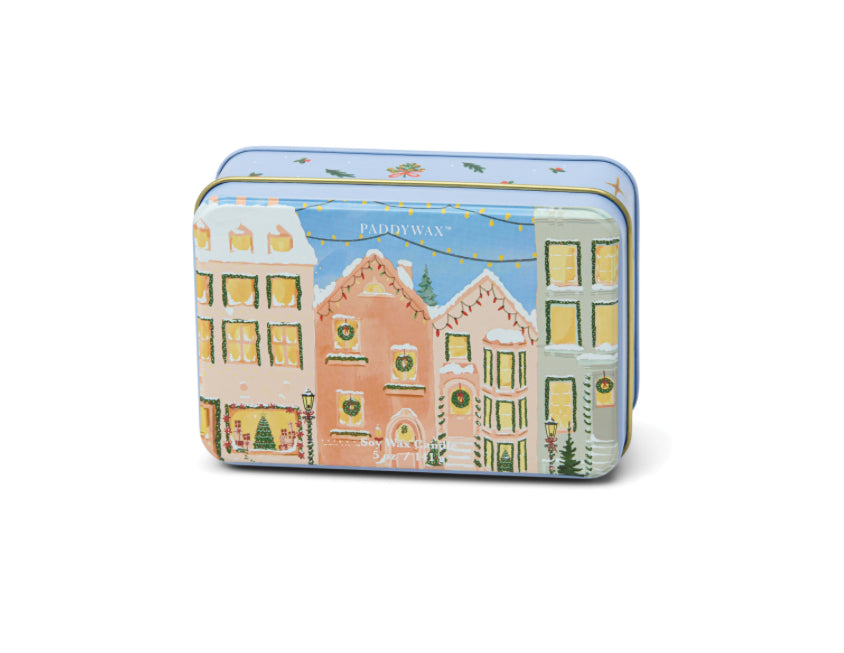 Holiday Candle Tin - Holiday Village Scene