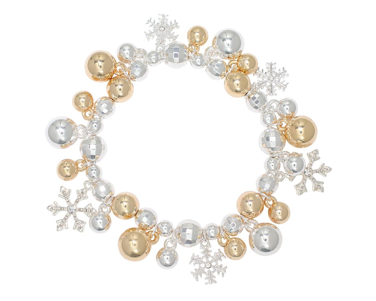 Two-Tone Snowflake Bracelet