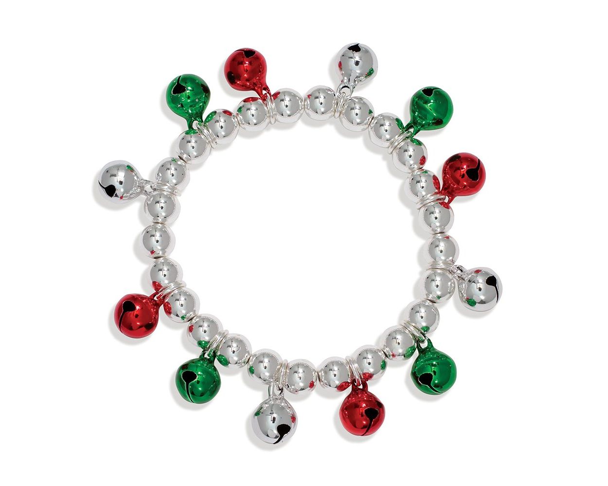 Silver Beads & Bells Bracelet