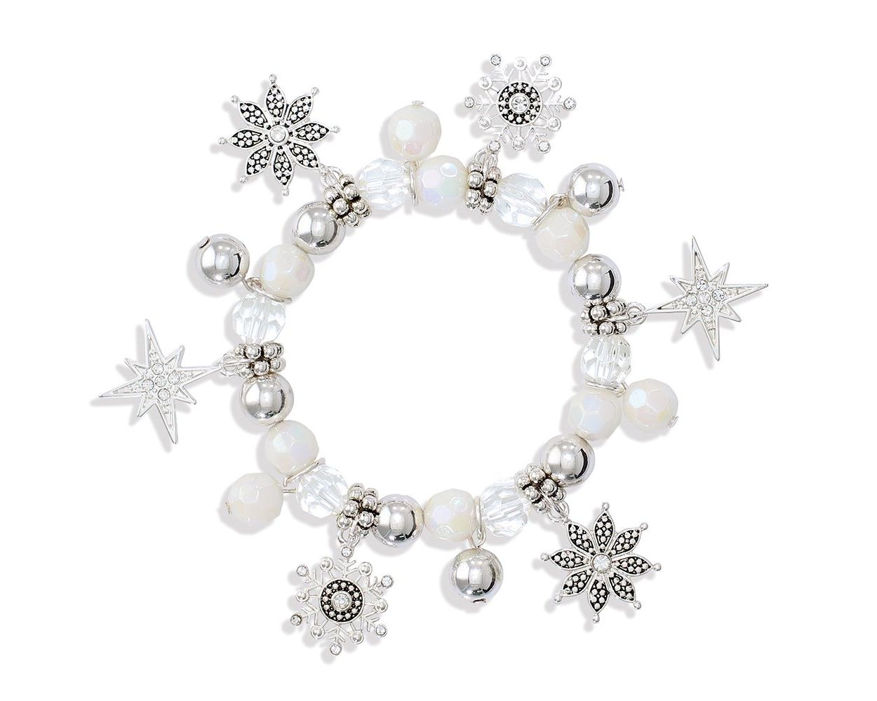 Snowflake Bracelet with Crystals