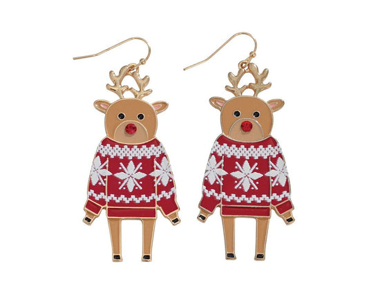 Lovable Rudolph Holiday Earrings