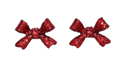 Red Tied Bow Holiday Earrings
