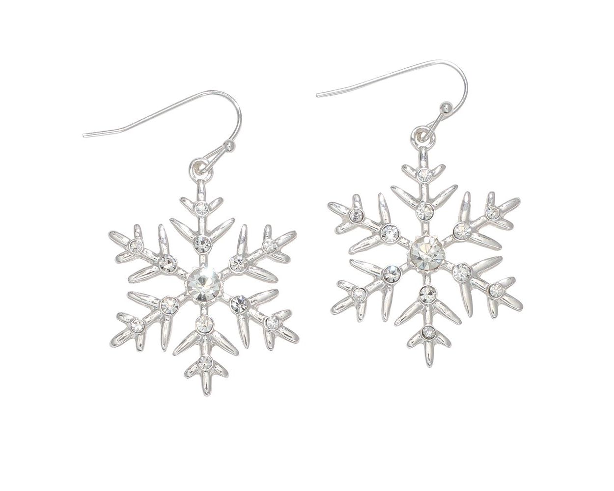 Silver Snowflake Holiday Earrings