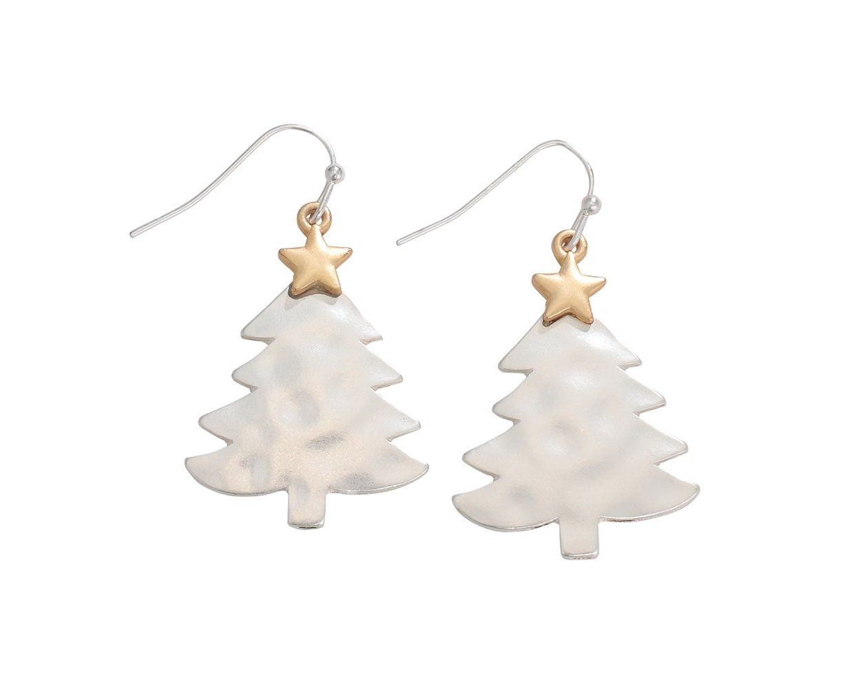 Two-Tone Holiday Tree Earrings