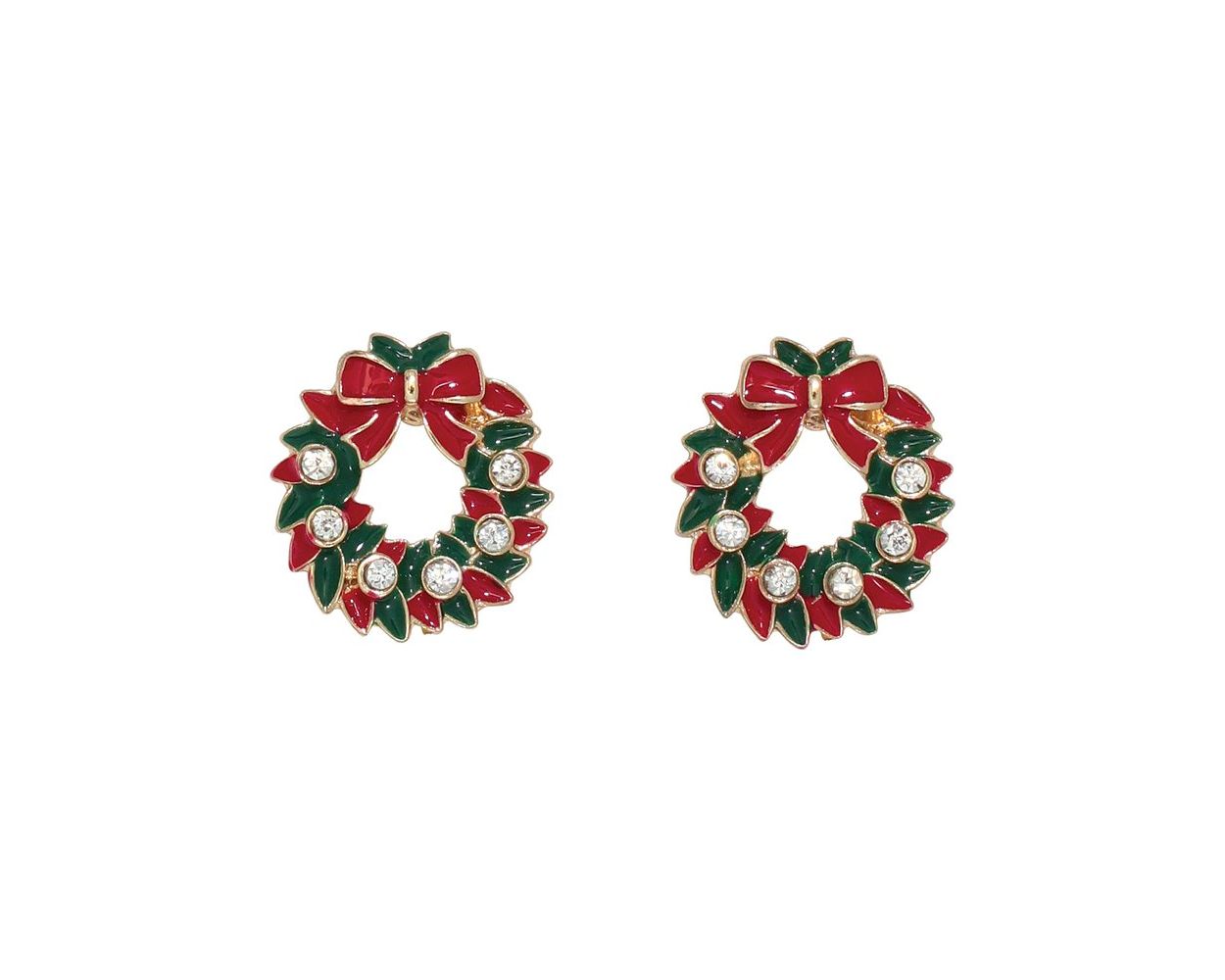 Crystal Wreath Holiday Earrings