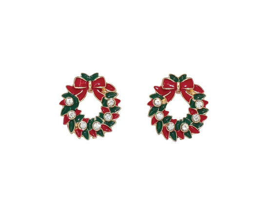 Crystal Wreath Holiday Earrings