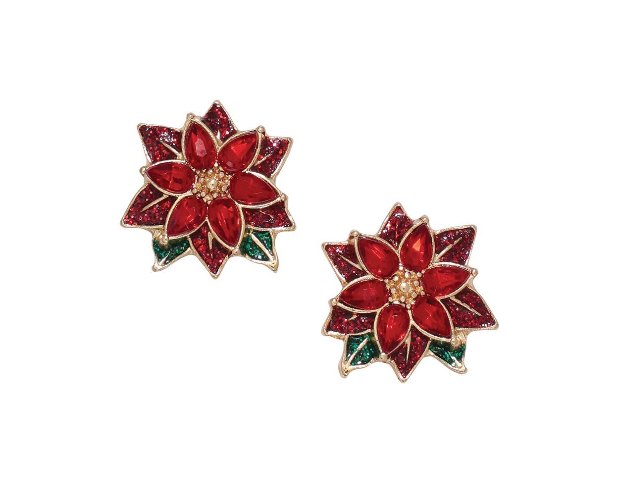 Crystal Poinsettia Earrings