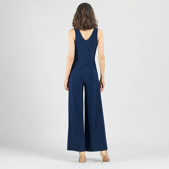 V-Neck Jumpsuit - Navy