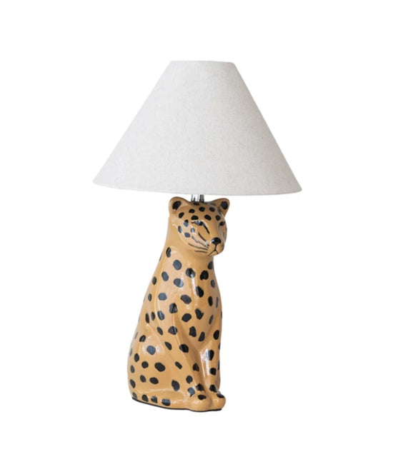 Ceramic Cheetah Lamp