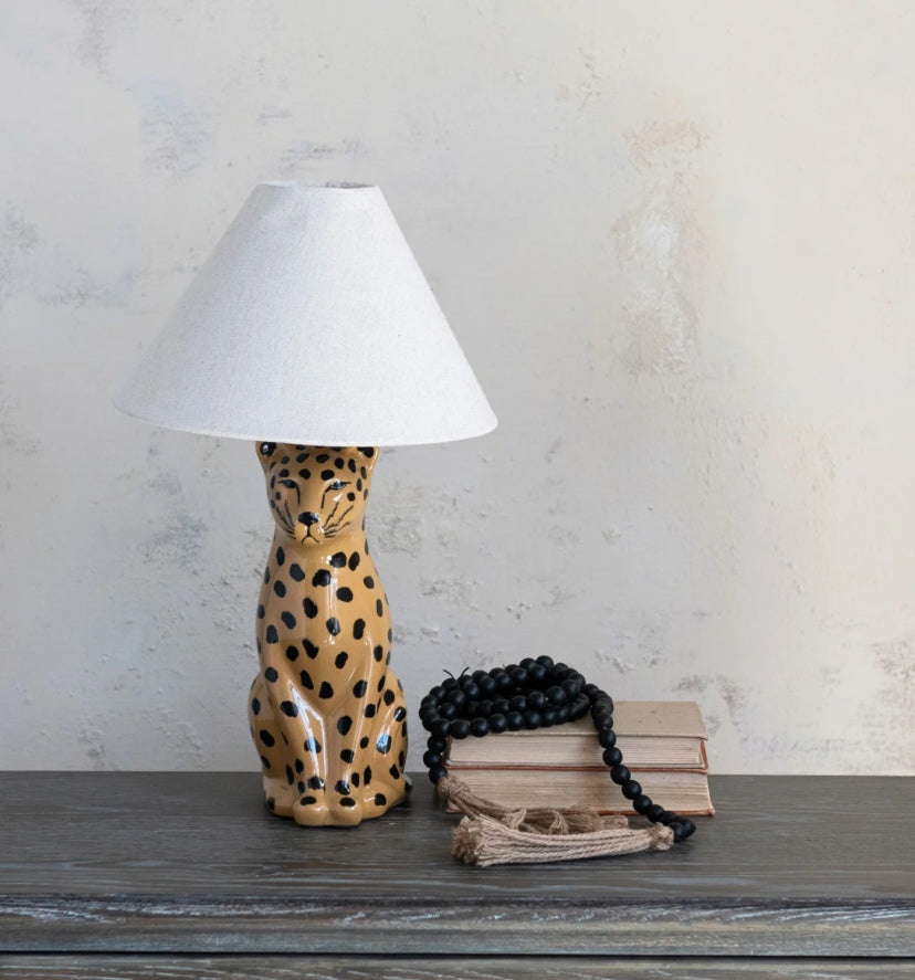 Ceramic Cheetah Lamp